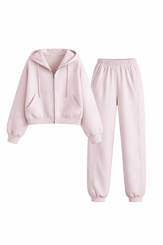 Women's Autumn Casual Tracksuit – Zipper Hoodie & Matching Pants.