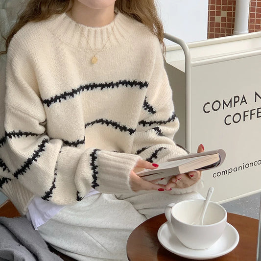 Cozy Striped Pullover Knitwear