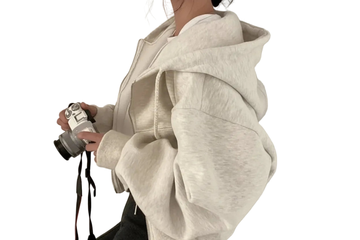 Women’s Oversized Zip-Up Hoodie – Casual Y2K Style.