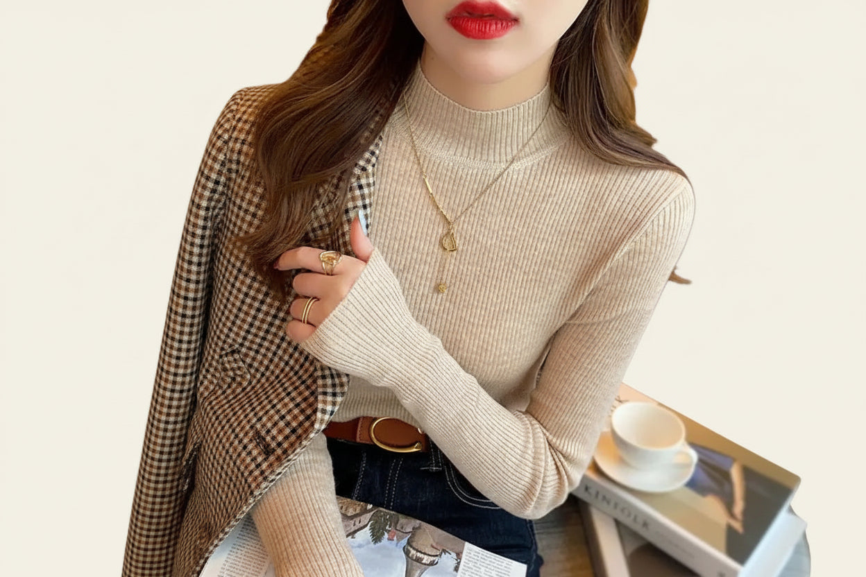 Premium Ribbed Turtleneck Sweater