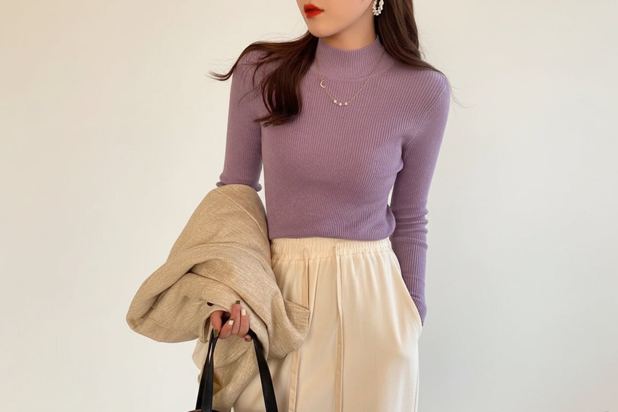 Premium Ribbed Turtleneck Sweater