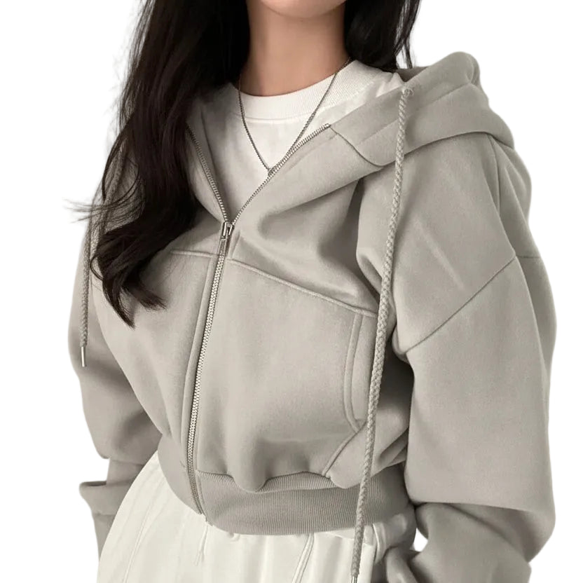 Women’s Oversized Zip-Up Hoodie – Casual Y2K Style.