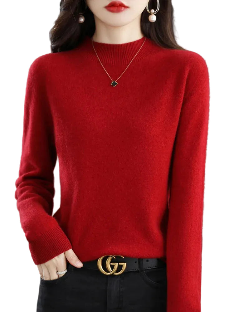 Women’s Soft Knit Mock-Neck Sweater – Autumn/Winter Essentials.