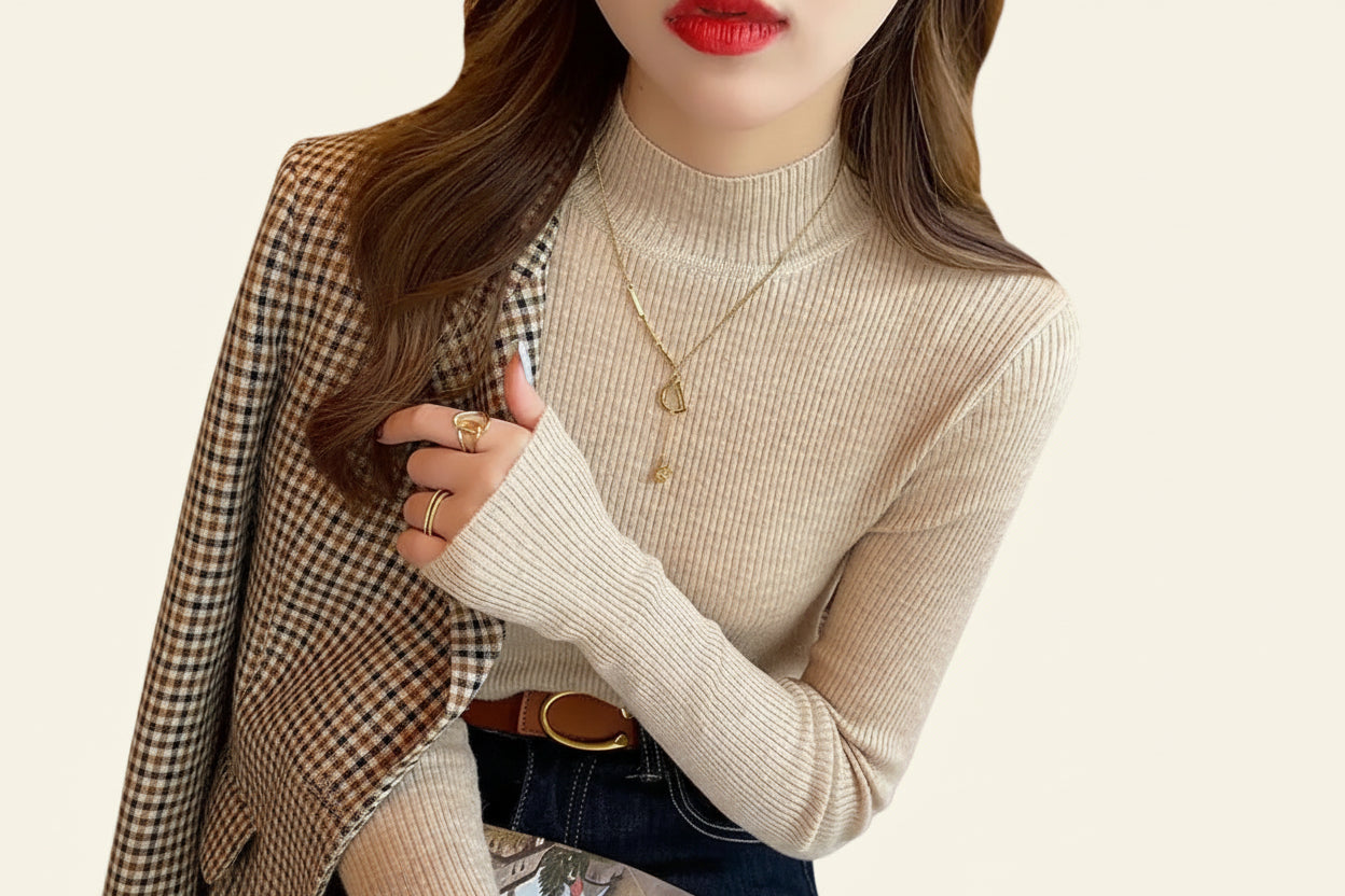 Premium Ribbed Turtleneck Sweater