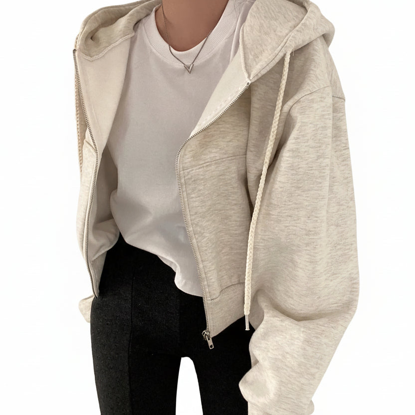 Women’s Oversized Zip-Up Hoodie – Casual Y2K Style.