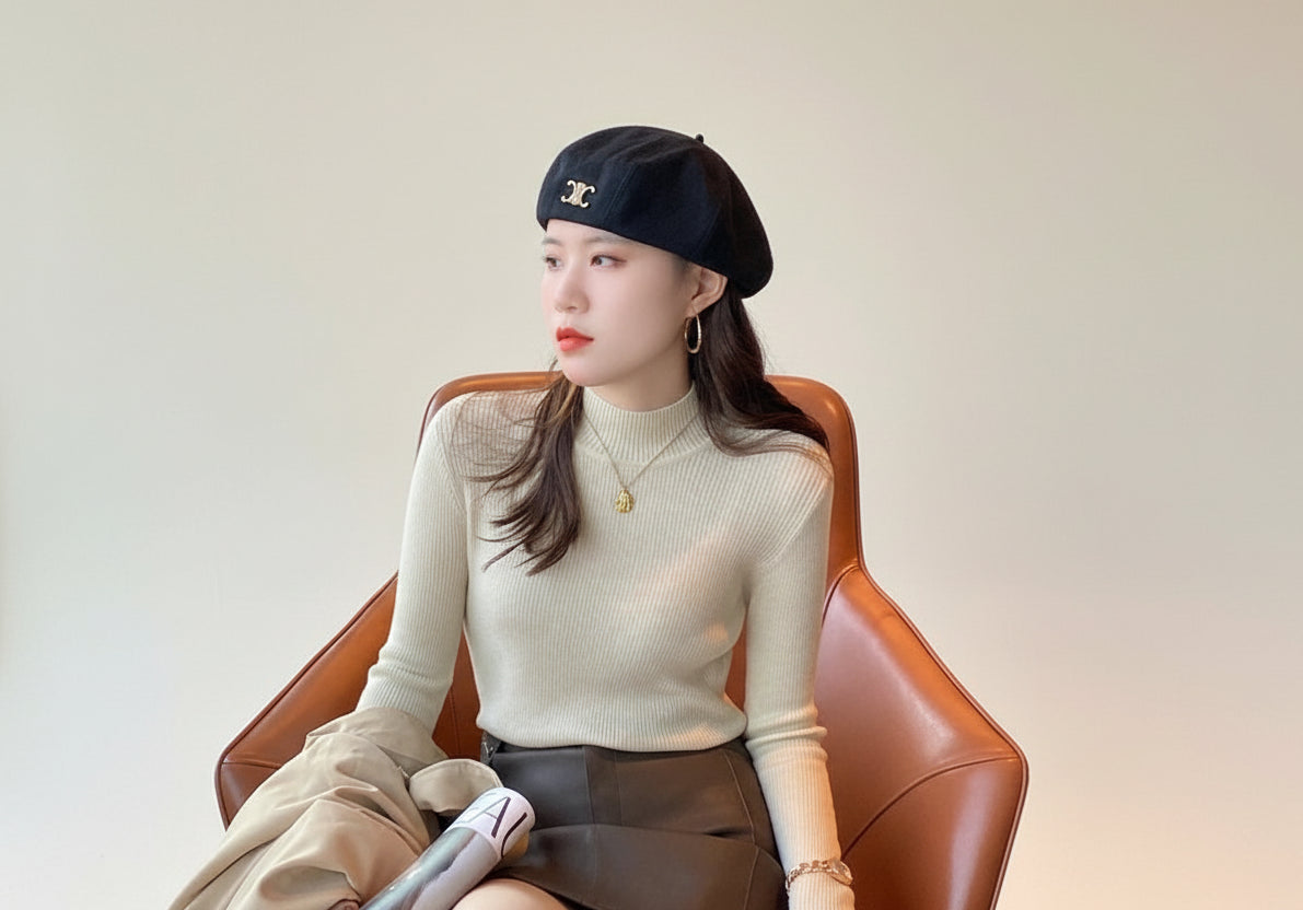 Premium Ribbed Turtleneck Sweater