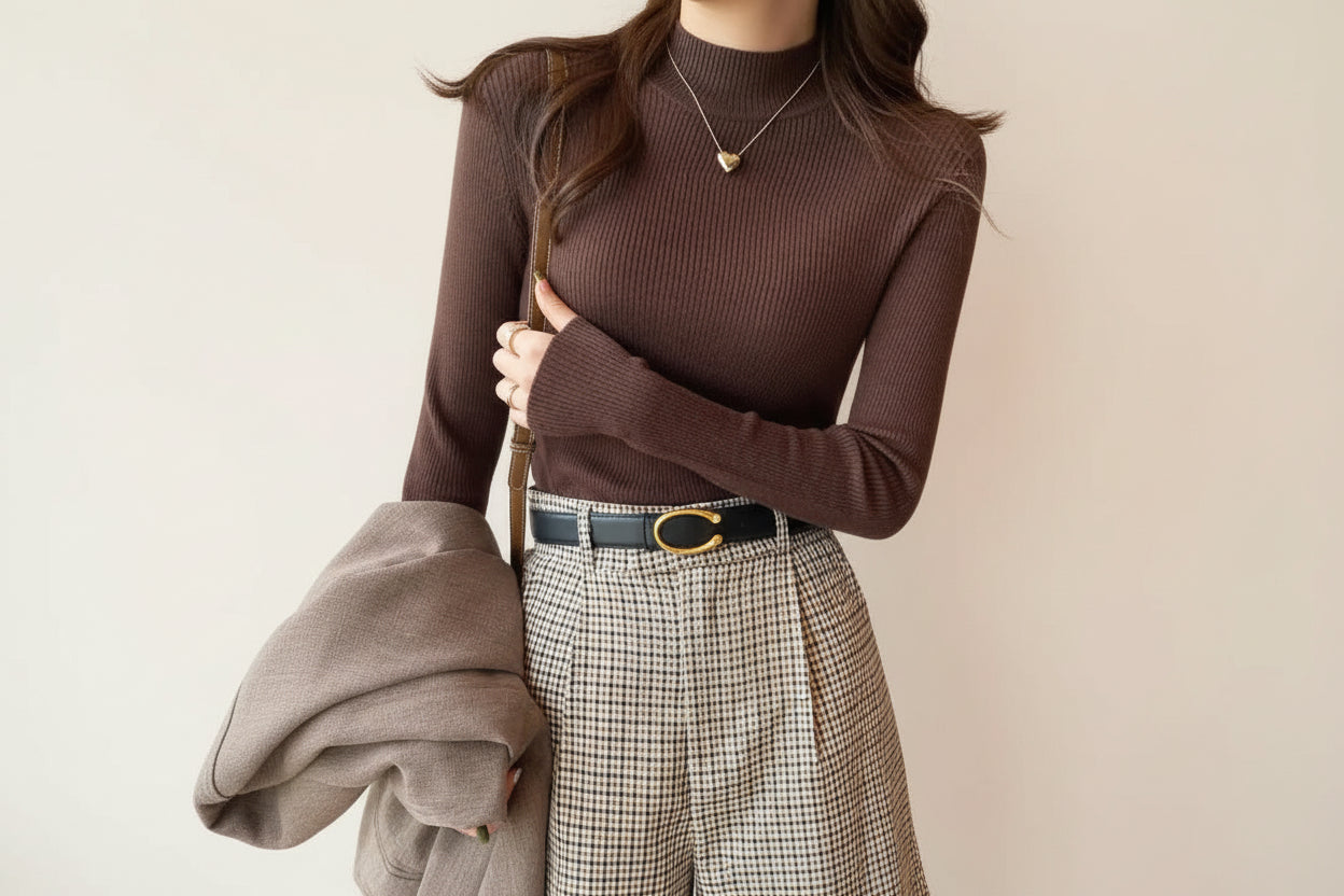 Premium Ribbed Turtleneck Sweater