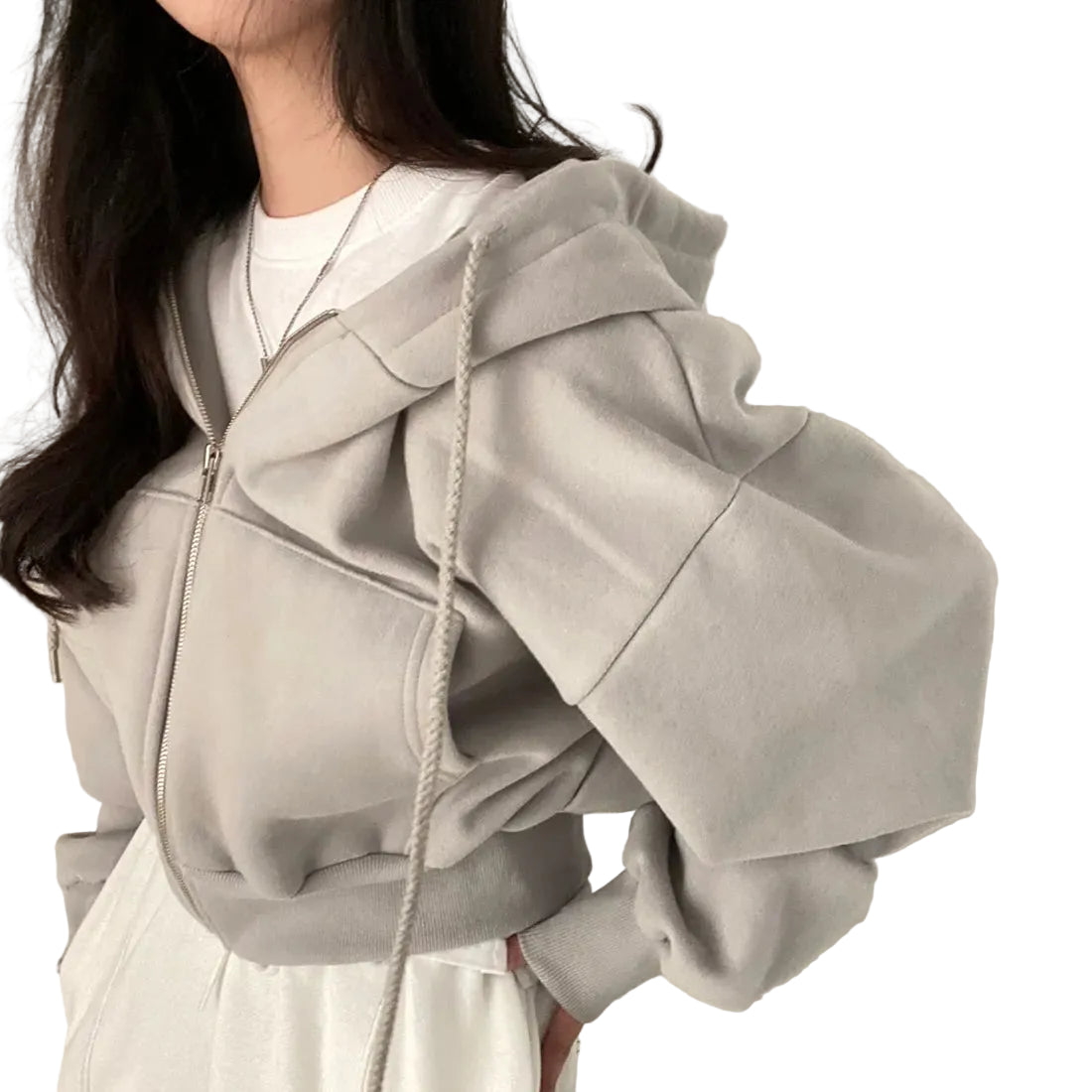 Women’s Oversized Zip-Up Hoodie – Casual Y2K Style.