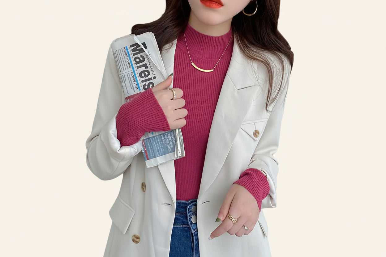 Premium Ribbed Turtleneck Sweater